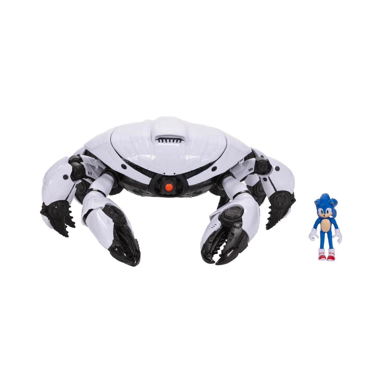 Sonic 3 Movie Crab Mech Battle Playset com garras de pinça e boneco de ação Sonic de 2,5 polegadas