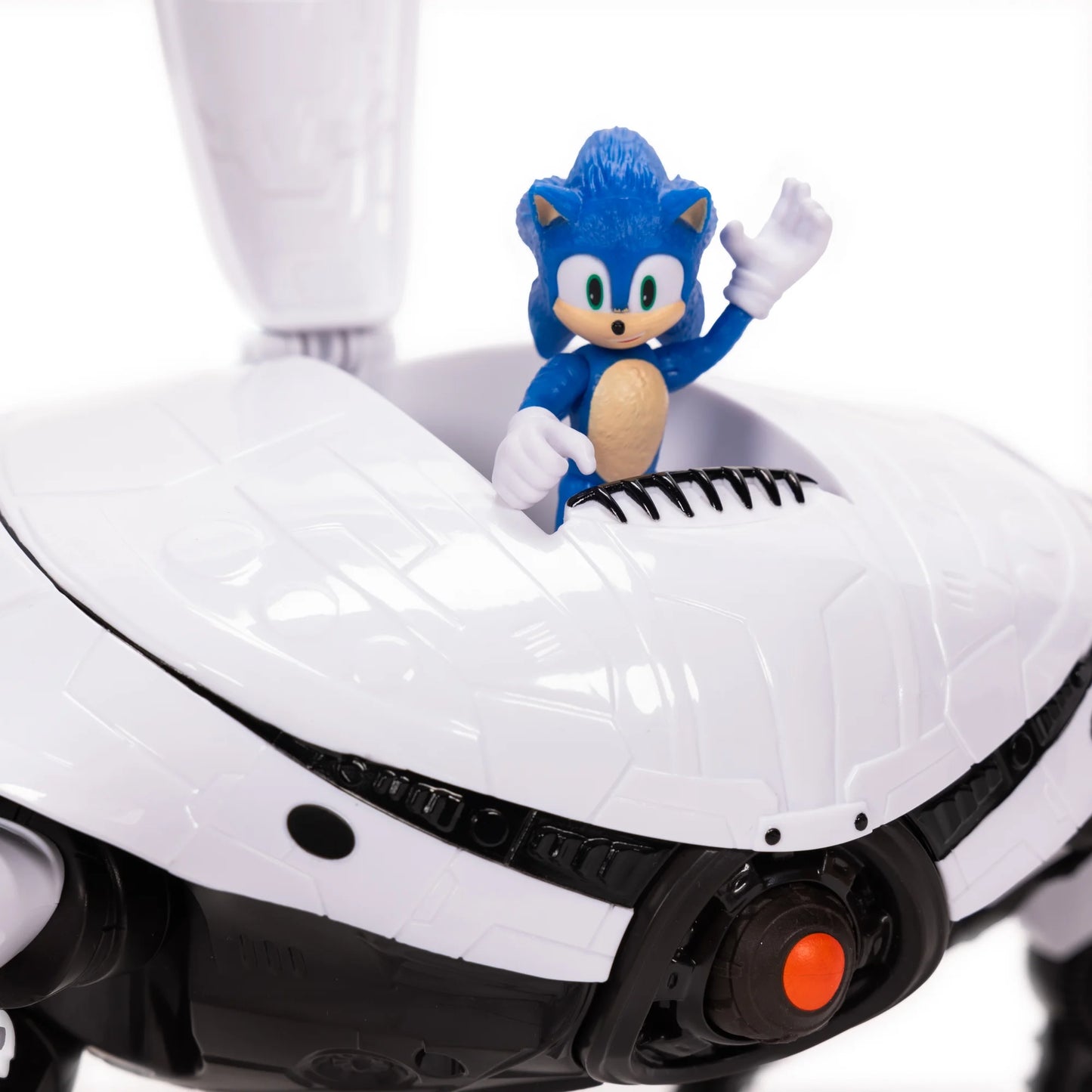 Sonic 3 Movie Crab Mech Battle Playset com garras de pinça e boneco de ação Sonic de 2,5 polegadas