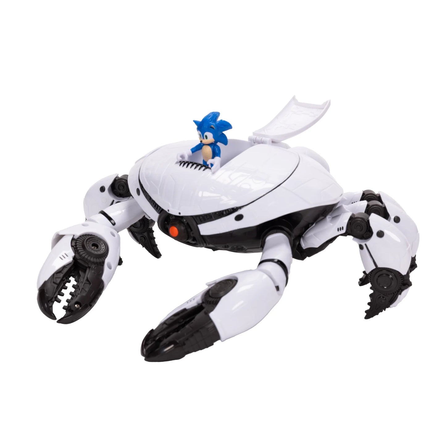 Sonic 3 Movie Crab Mech Battle Playset com garras de pinça e boneco de ação Sonic de 2,5 polegadas