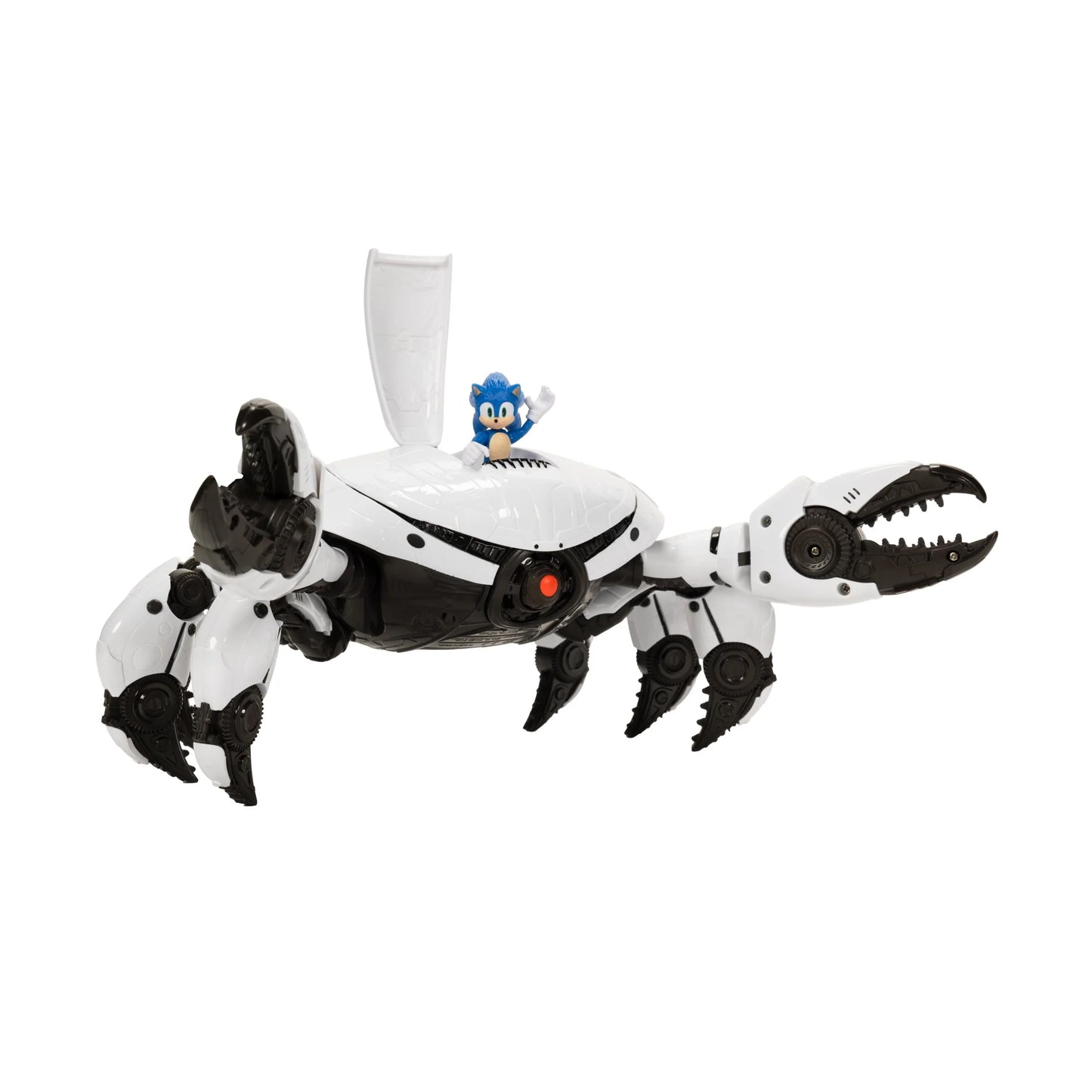 Sonic 3 Movie Crab Mech Battle Playset com garras de pinça e boneco de ação Sonic de 2,5 polegadas