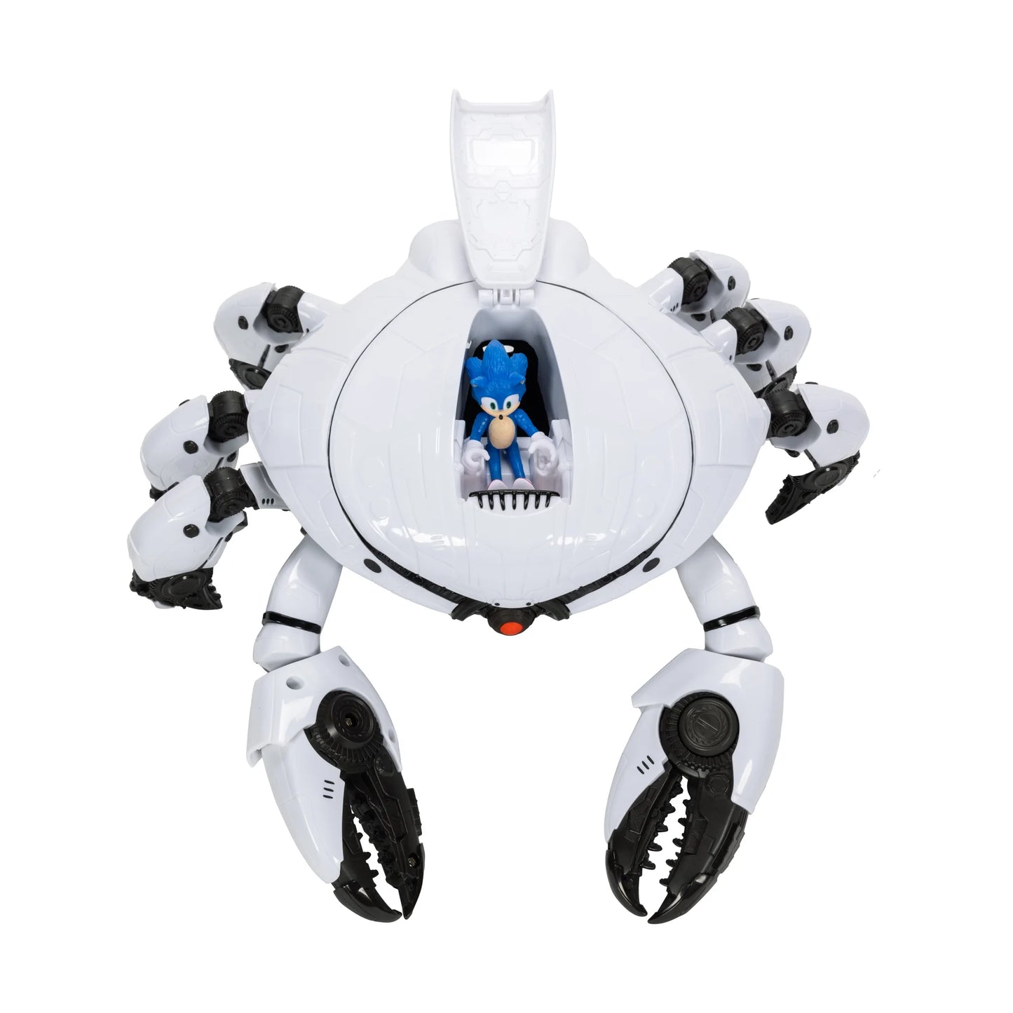 Sonic 3 Movie Crab Mech Battle Playset com garras de pinça e boneco de ação Sonic de 2,5 polegadas