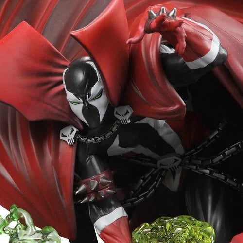 Spawn #1 Preto, Branco e Vermelho All Over 1:10 Escala Resina Estátua