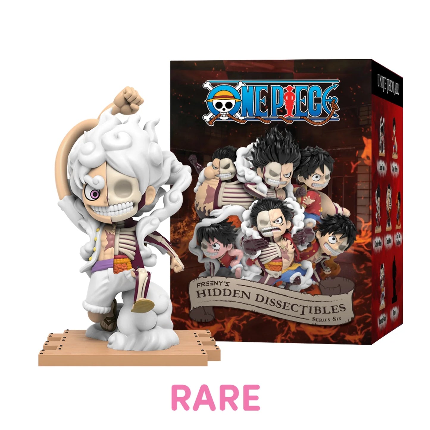 Mighty Jaxx Freeny's Hidden Dissectibles: One Piece Series 6 (Luffy Gears Edition) | Bandeja lacrada com 6 - Não contém duplicatas | Caixa surpresa de bonecos colecionáveis ​​de brinquedo