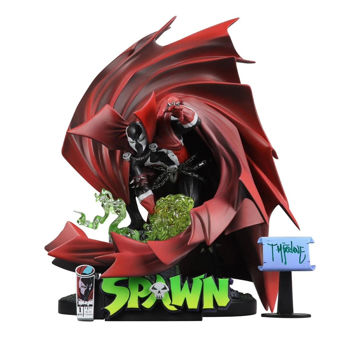 Spawn #1 Preto, Branco e Vermelho All Over 1:10 Escala Resina Estátua