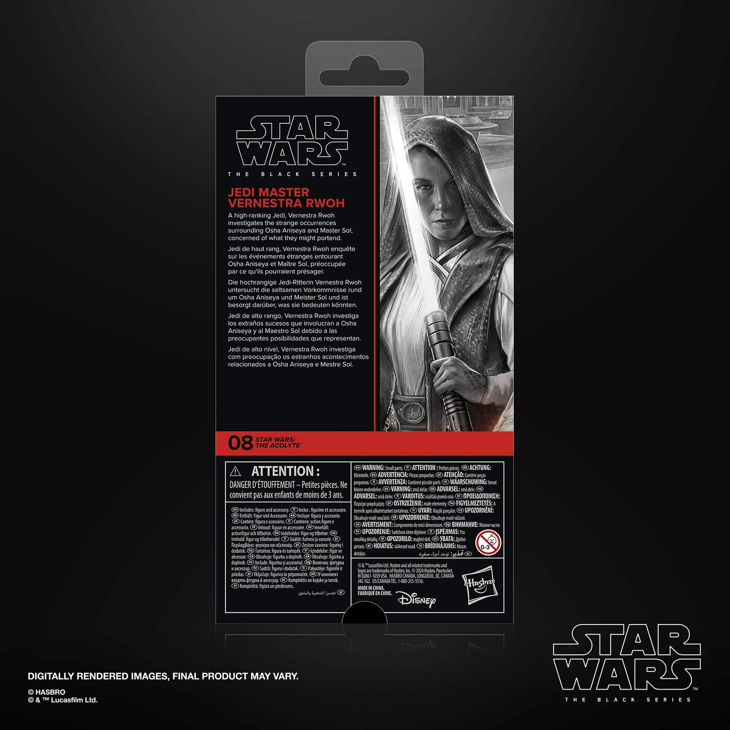 Star Wars The Black Series Mestre Jedi Vernestra Rwoh, Figura de Ação (6”)