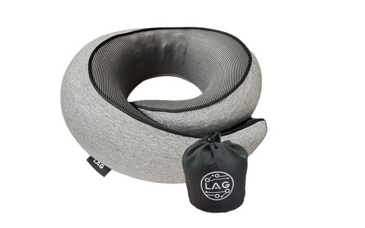 LAG Neck Travel Pillow | Memory Foam Neck Pillow for Comfort on Airplane | Compact and Ergonomic Design for Travel