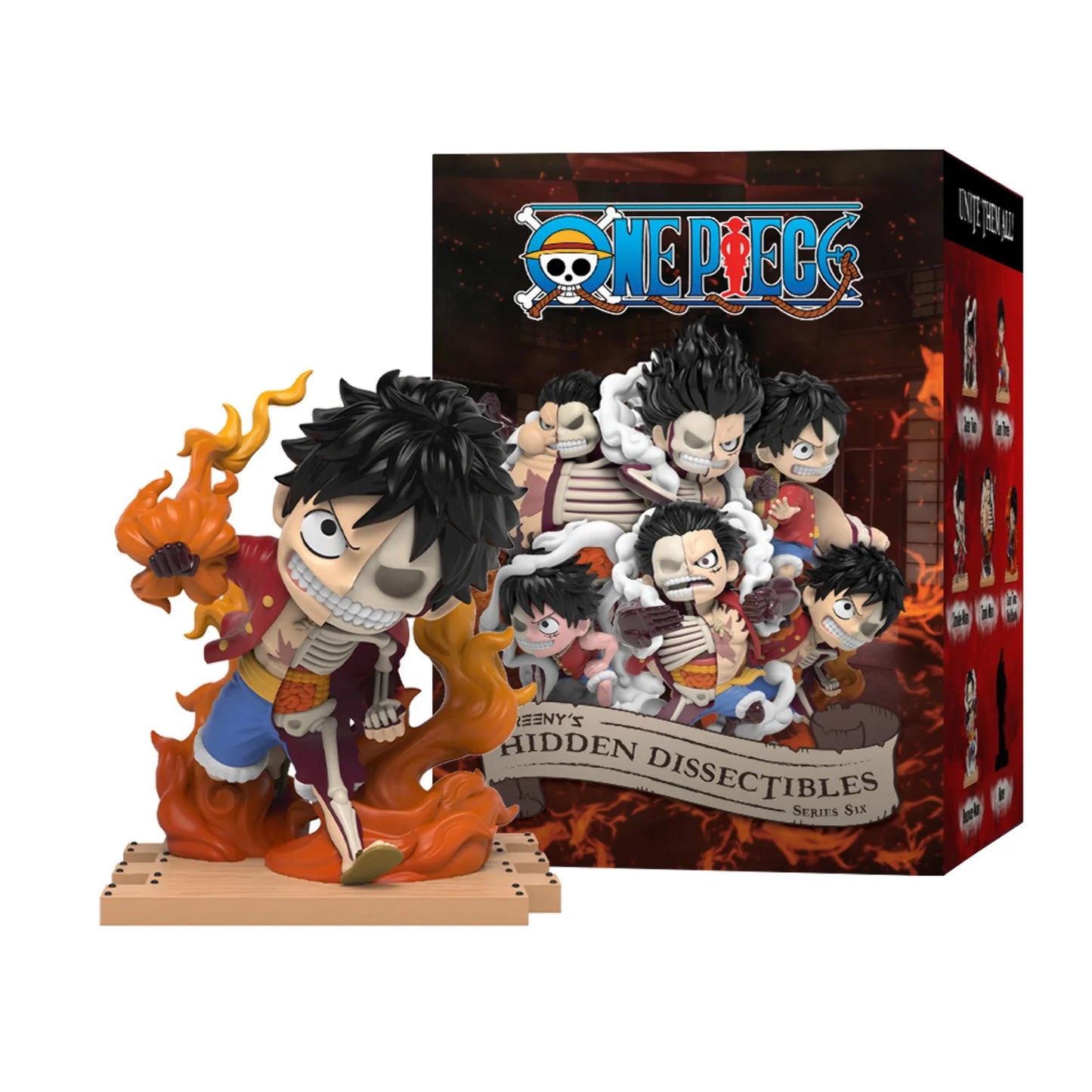 Mighty Jaxx Freeny's Hidden Dissectibles: One Piece Series 6 (Luffy Gears Edition) | Bandeja lacrada com 6 - Não contém duplicatas | Caixa surpresa de bonecos colecionáveis ​​de brinquedo