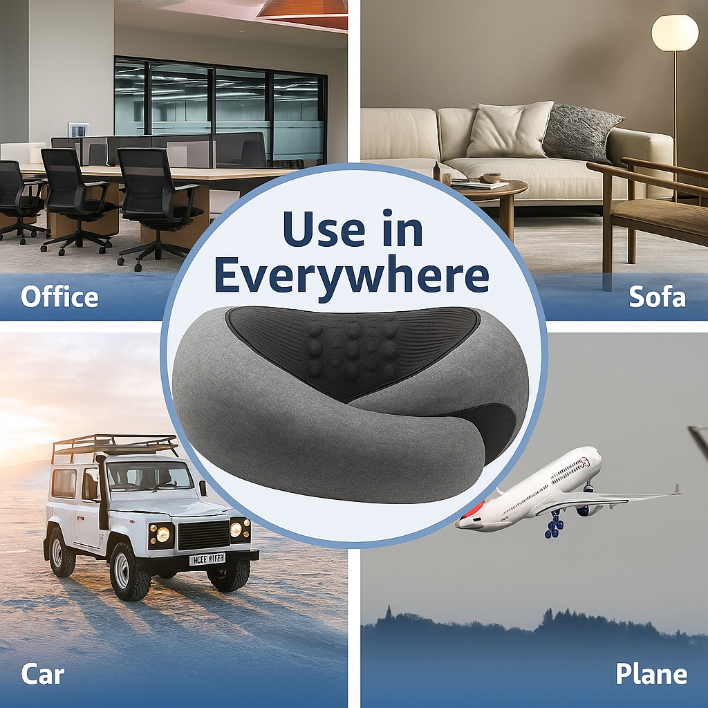 LAG Neck Travel Pillow | Memory Foam Neck Pillow for Comfort on Airplane | Compact and Ergonomic Design for Travel